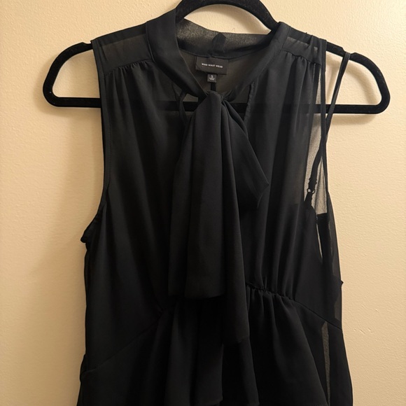 BLACK RUFFLE DRESS - Picture 3 of 4